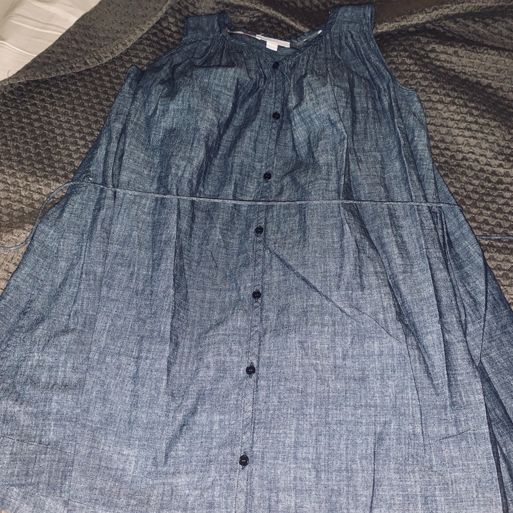 Girls Blue Burberry swing dress with pockets